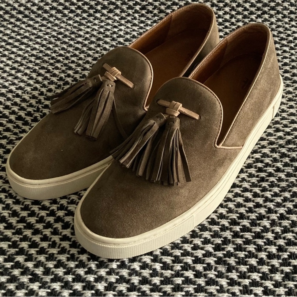 Frye Slip on suede shoes, barely used